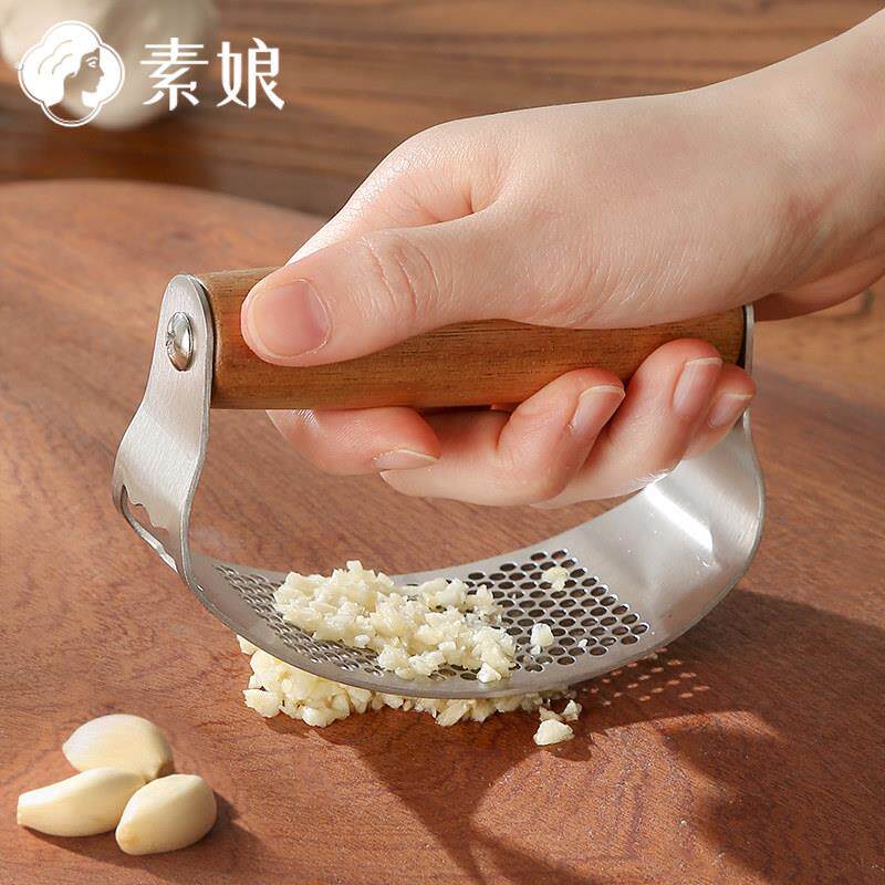 素娘 不锈钢压蒜器 手动捣蒜器蒜泥神器大蒜捣碎家用多功能开瓶器
