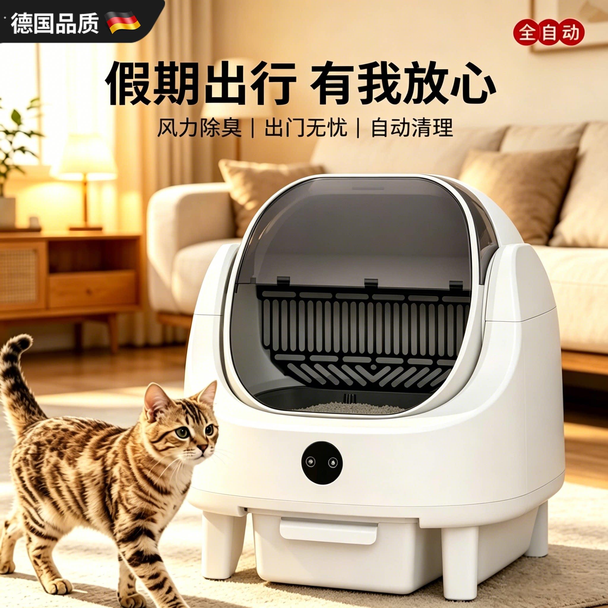 德国智能猫砂盆全自动猫厕所超大号电动清理铲屎全封闭防臭防外溅