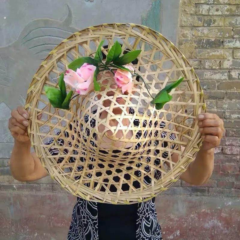 国庆节表演出斗笠我家住在桃花山红山果舞蹈帽子竹编帽子小荷风采