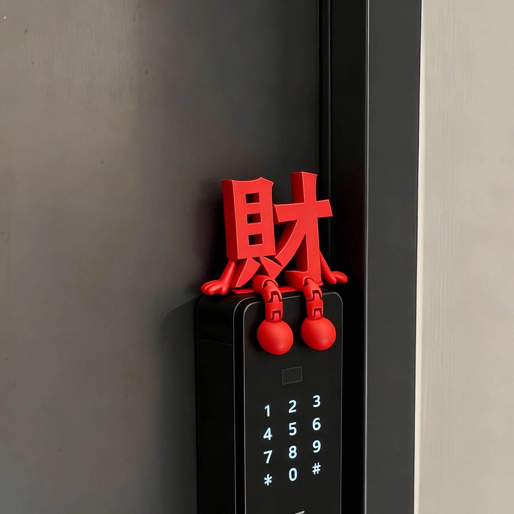 新年装饰福字摆件客厅玄关桌面摆件2026马年过年春节智能门锁装饰