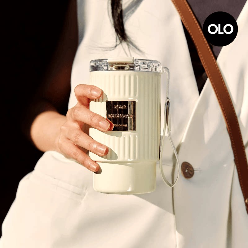 holoholo随行咖啡杯子316不锈钢高颜值女生便携外带吸管保温水杯