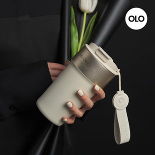 holoholo咖啡杯外带便携大容量保温杯女吸管杯精致不锈钢水杯子