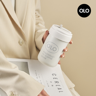 holoholo随行咖啡杯保温杯女高颜值不锈钢水杯便携式吸管杯子新款