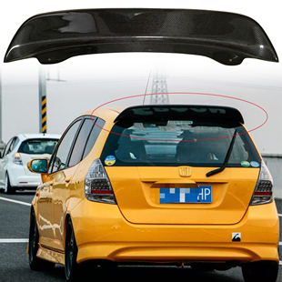 适用于03-08本田一代飞度GD3 GD1改装SPOON款顶翼碳纤维尾翼