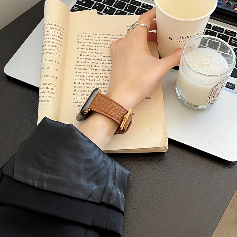 苹果手表s8表带女款真皮高级感