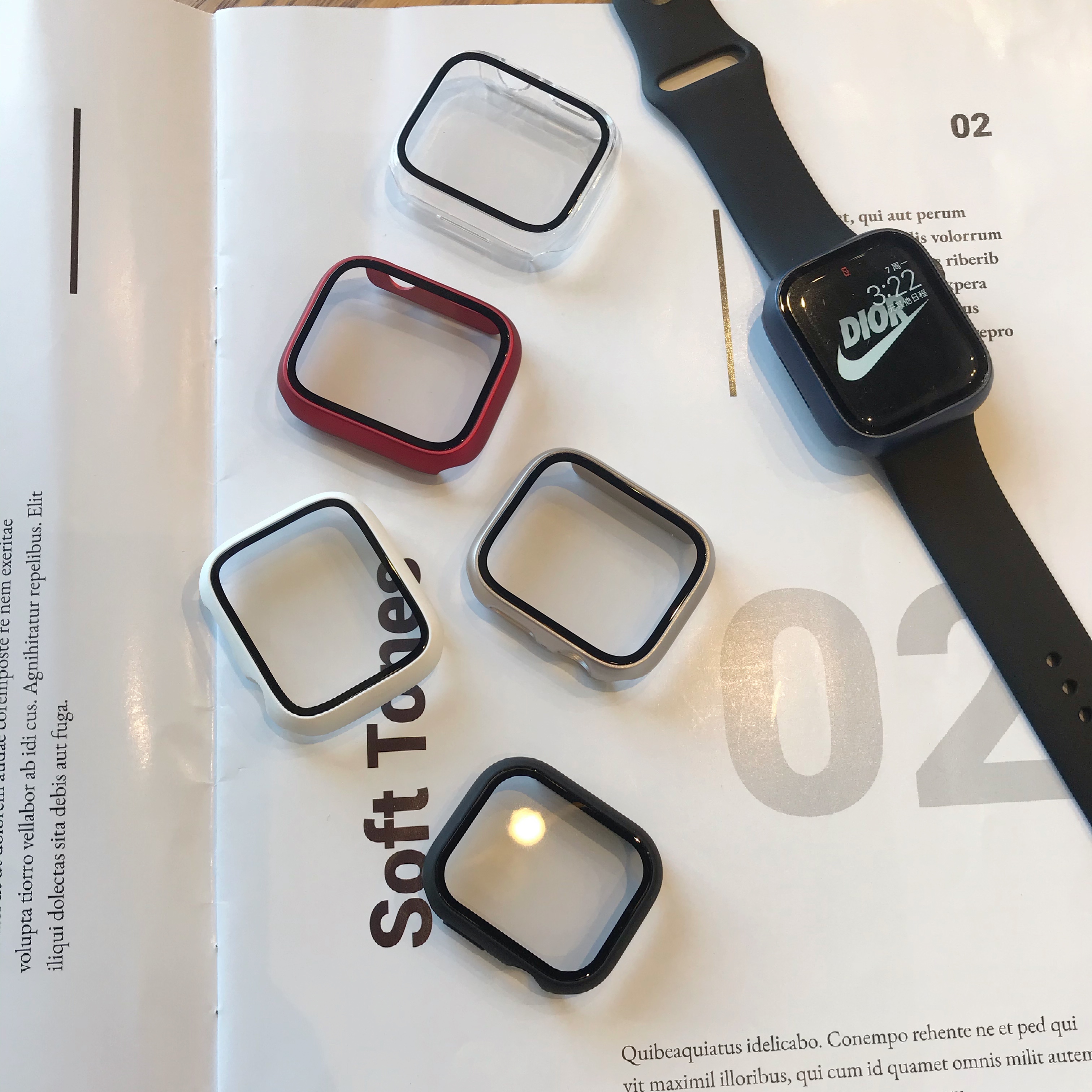 iwatch手表PC+钢化膜保护壳表壳