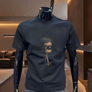 纯棉短袖男爆款2026款休闲时尚T恤夏季百搭男生衣服高级感上衣a7