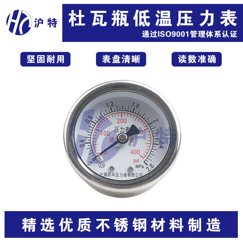 压力表 杜瓦瓶低温压力表 低压高压杜瓦罐压力表 轴向压力表