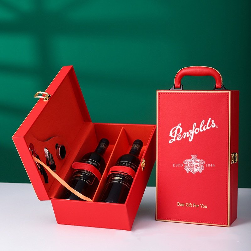 适用于奔富红酒礼盒皮盒包装盒BF礼盒BIN389/407/128//系707/max/