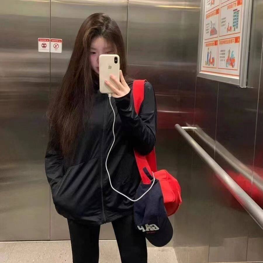 防晒衣休闲服女款夏季2026款连帽宽松薄款冰丝开衫户外遮阳外搭