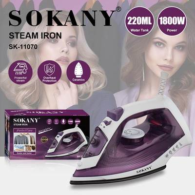 跨境SOKANY11070电熨斗蒸汽熨斗220ml1800W陶瓷熨斗STEAM IRON