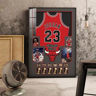 NBA球星球衣大全铝合金装饰画简约喷绘挂画客厅高级感卧室挂件