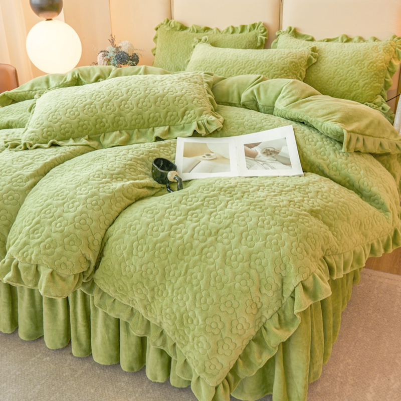 加绒加厚欧式牛奶绒被套单件保暖