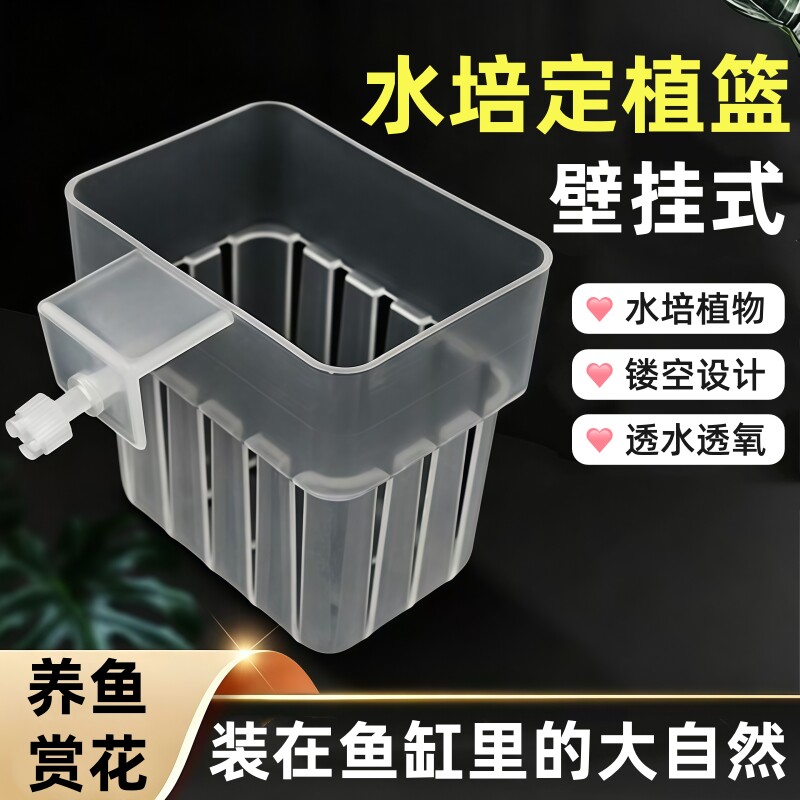 鱼缸壁挂挺水植物种植杯