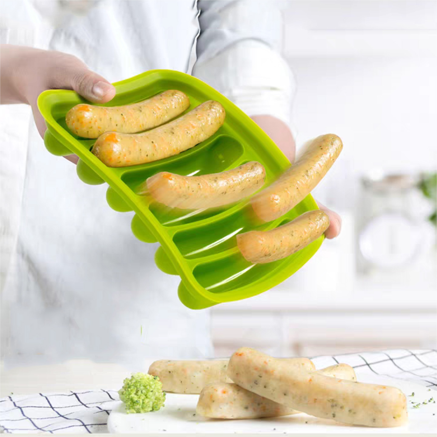 宝宝辅食香肠硅胶模具蒸糕食物肠