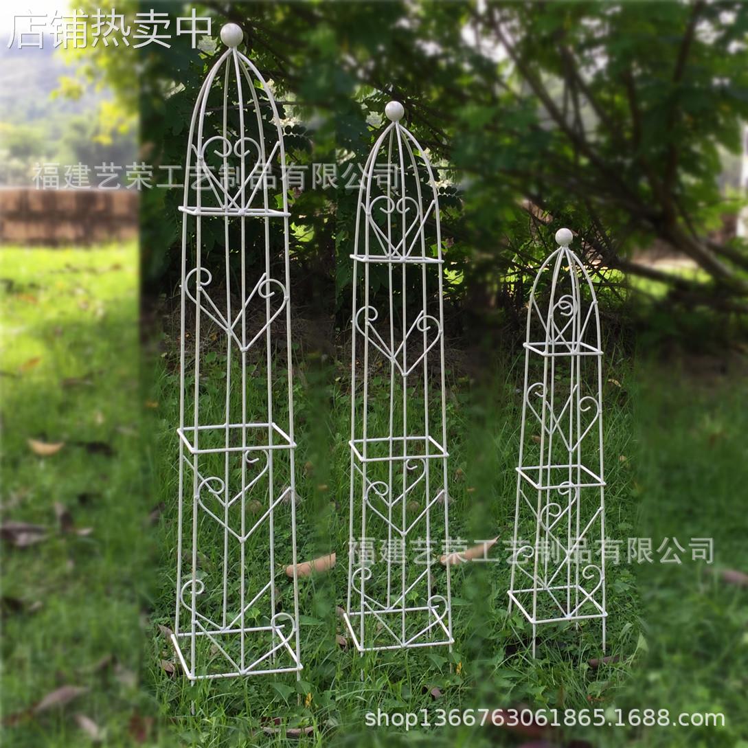 欧式立式园艺花架铁艺支架花盆架铁线莲立体爬藤支架锥形攀爬架子