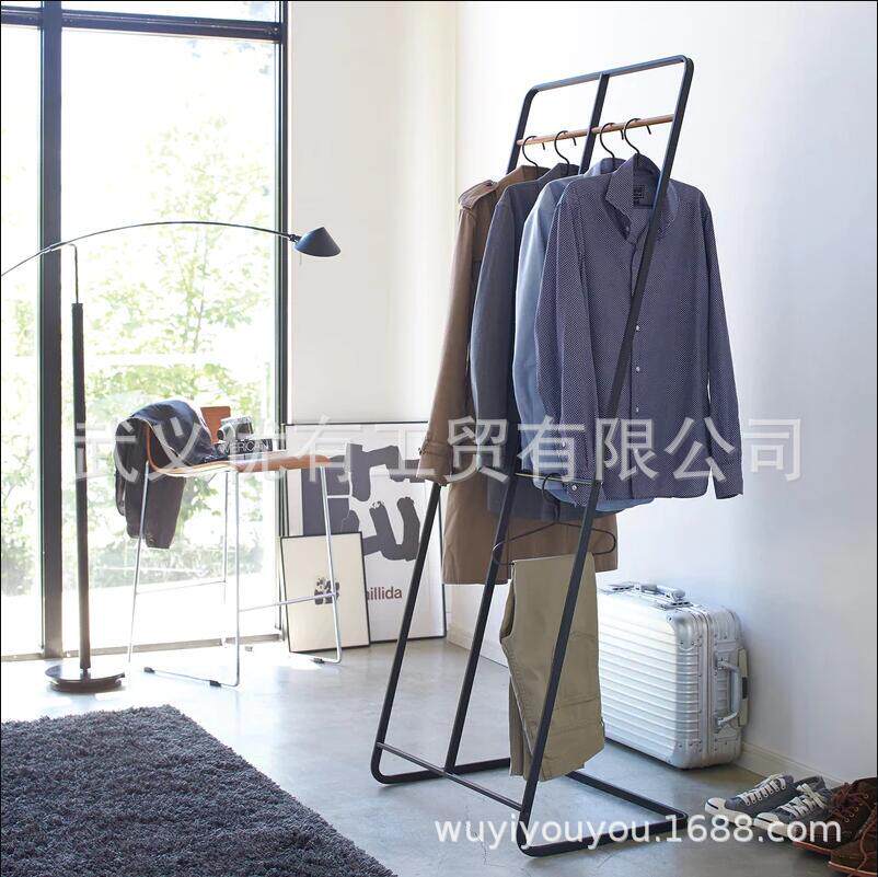 落地式晾衣架家用衣帽架金属卧室挂衣架双排稳固服装展示商用厂家