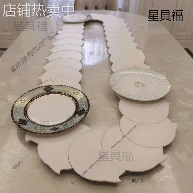 家用长桌旋转手动转盘可调节尺寸餐盘聚会餐桌转盘聚餐神奇可