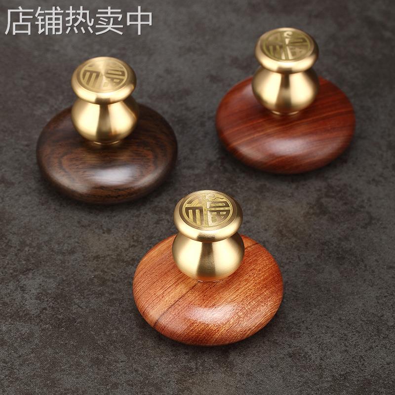 铜木盖置家用壶盖盖托高档实木茶具配件茶壶盖玻璃壶盖摆件