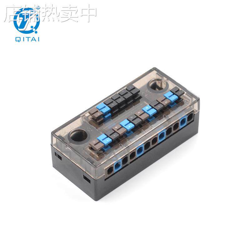 QMT281-4分线盒IO信号端子台带防尘盖弹簧接线传感器接线盒