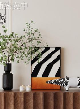 高级感玄关桌装饰品设计师搭配套餐黑白简约艺术感小众家居摆件