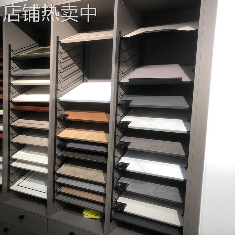 样块色板展示架衣橱柜门样板架展板钩焊接层板托磨砂免打孔色