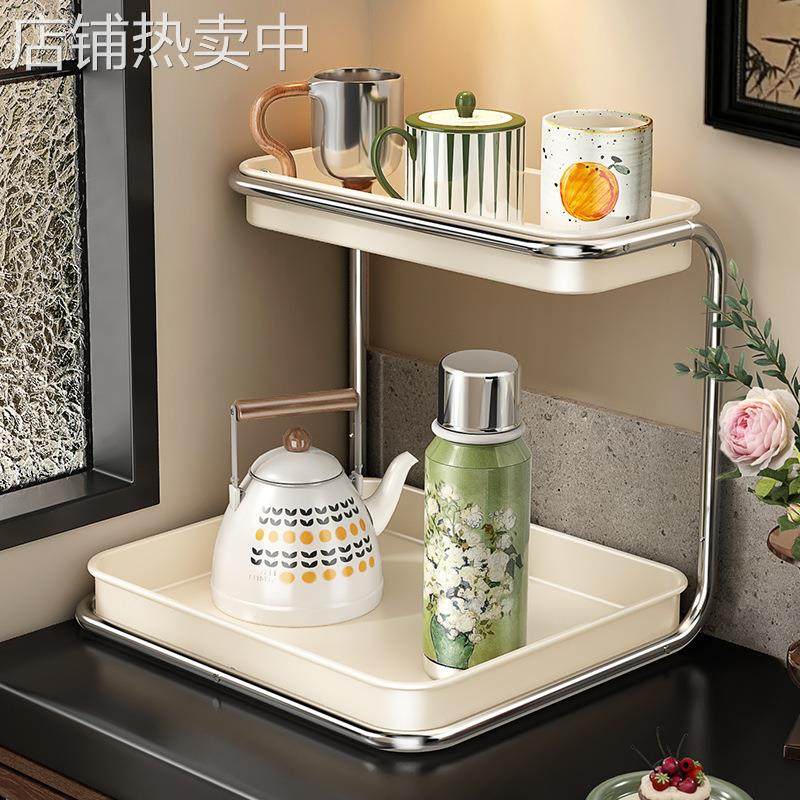 置物架厨房调味料品架多功能不锈钢家用多层台面灶台收纳架子