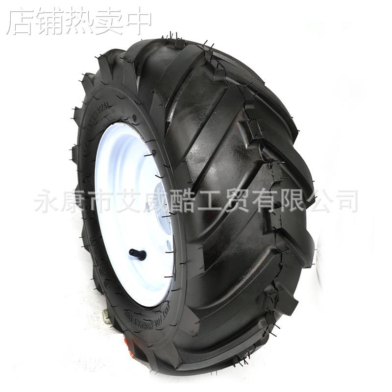 拖拉机机胎6.50-8人字花纹16x6.50-8寸真空胎带轮毂 拖车配件