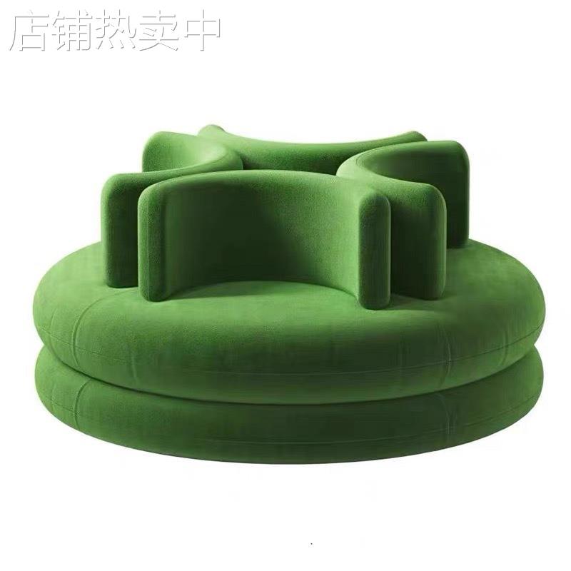 北欧圆形花瓣沙发设计师创意异形多人酒店大厅美容院服装店用接待