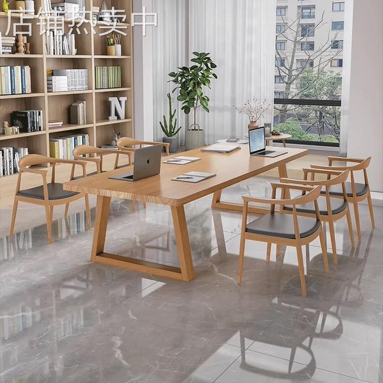 实木大书桌北欧简约双人学习桌家用办公桌客厅工作台电脑桌长桌子