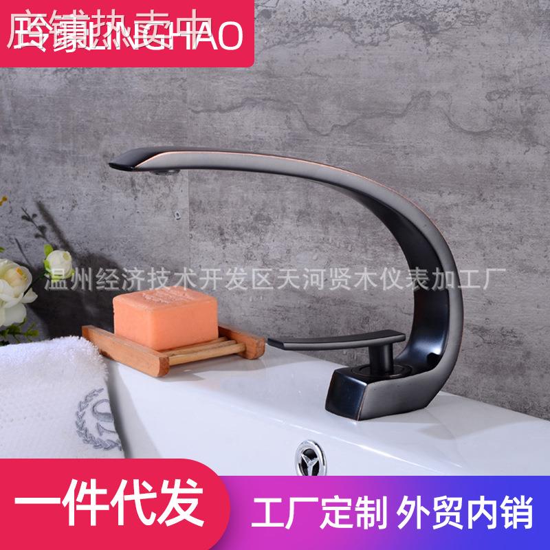 供应外贸水龙头拉丝仿古水龙头 卫生间脸盆式水龙头