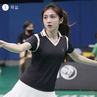 polo上衣V領(lǐng)百搭顯瘦網(wǎng)球高爾夫運(yùn)動(dòng)服 龍脊大賽服 羽毛球服 羽鹽