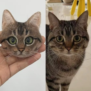 来图定制猫咪钥匙扣挂件宠物周边礼物纯手工奶牛橘猫蓝猫暹罗三花