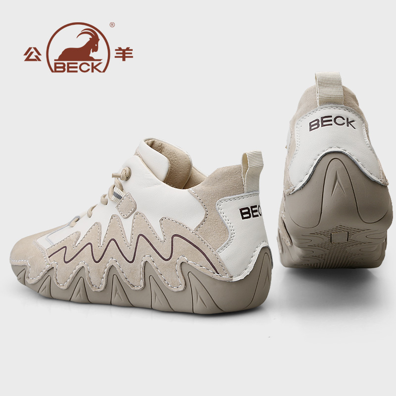 公羊女鞋官方旗舰店头层牛皮鞋子