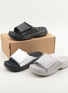 售57750韩元！男女仿石子路面设计颗粒按摩指压训练健康一字拖鞋