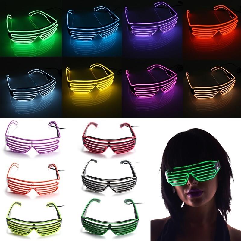 10 colors el wire neon led light up shutter able glasses for