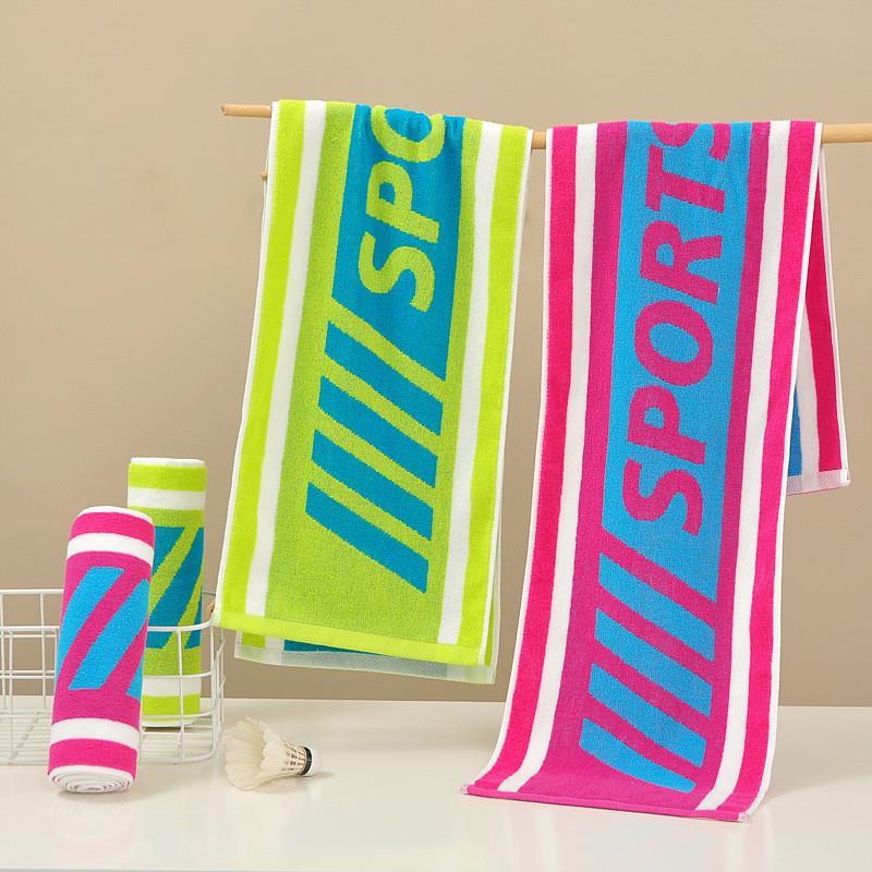 Cotton sports towel yarn-dyed jacquard gym sweat towel beach