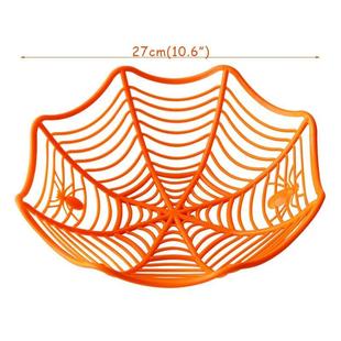 Spider Web Bowl Halloween Plate Black Fruit Candy Decoration