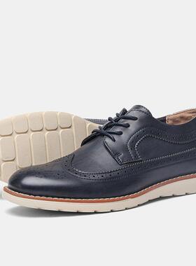 Big size leisure Men Leather shoes 布洛克复古PU大码休闲皮鞋