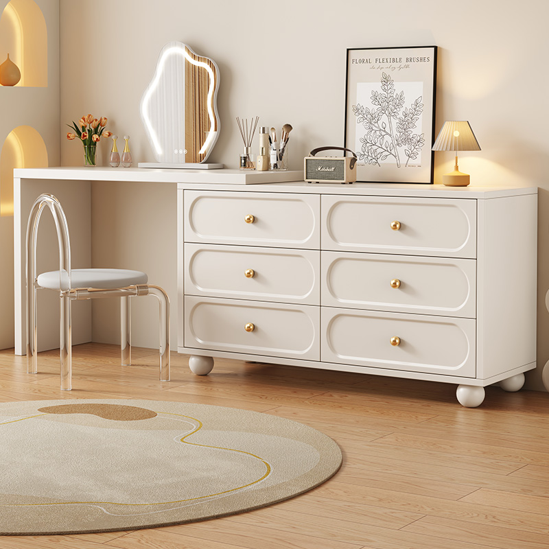 咏楠梳妆台小户型可伸缩斗柜卧室简约现代梳妆台一体化妆台化妆桌