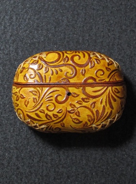 适用Huawei华为FreeBudsPro4/Pro3保护套皮套保护壳真皮植糅皮支持定制手工定制小众创意复古太阳先生