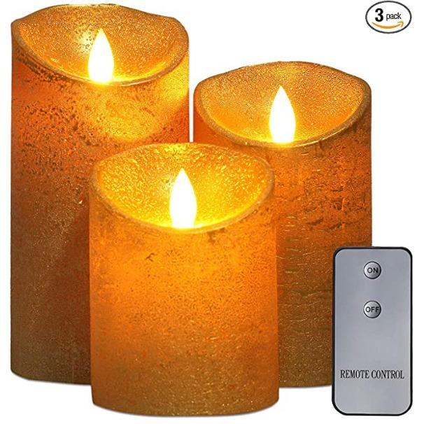 遥控金色水波纹led电子蜡烛灯摇摆火苗仿真石蜡假蜡烛婚庆浪漫装