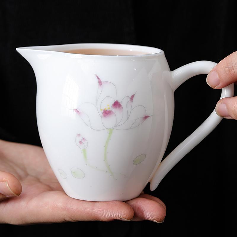 羊脂玉瓷美人公道杯德化白瓷陶瓷茶海分茶器功夫茶具匀茶杯分茶器