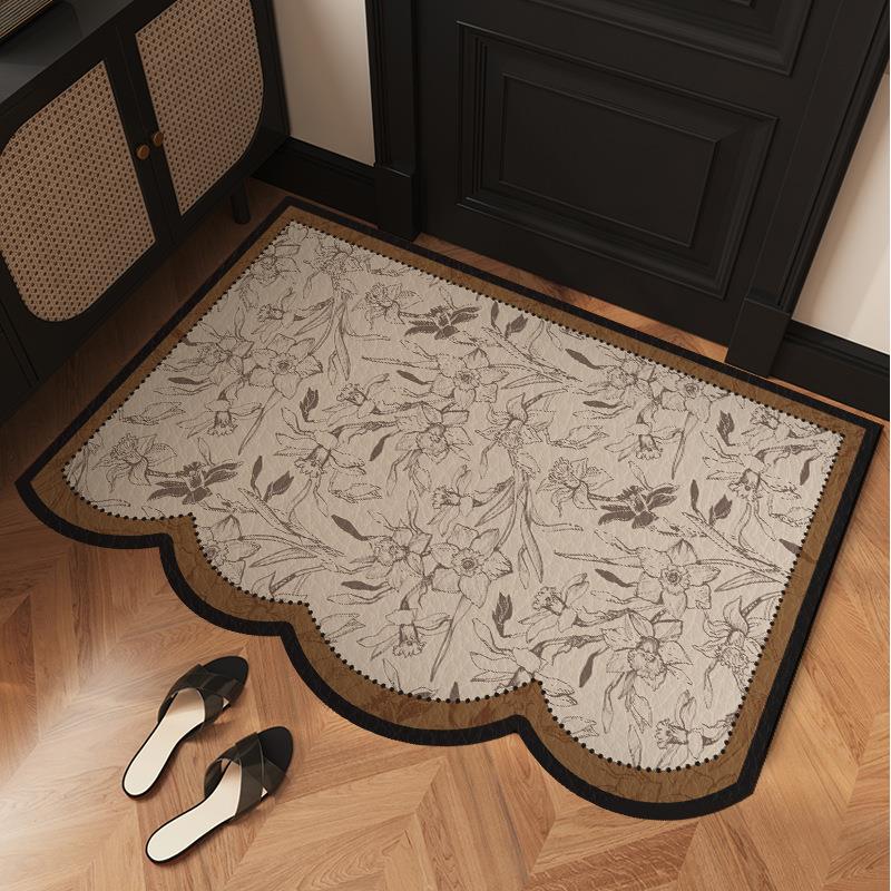 法式中古地垫入户门垫pvc普通皮革进门可裁剪耐脏门口防滑高级感