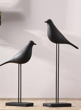 北欧小鸟树脂摆件动物创意简约客厅办公室样板间桌面家居软装饰品