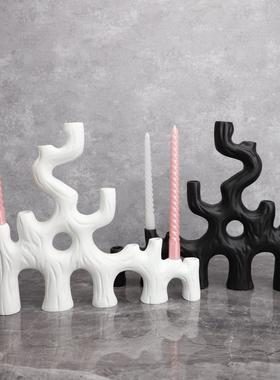 现代简约树枝烛台装饰品样板房卧室客厅餐厅茶几书房家居玄关摆件