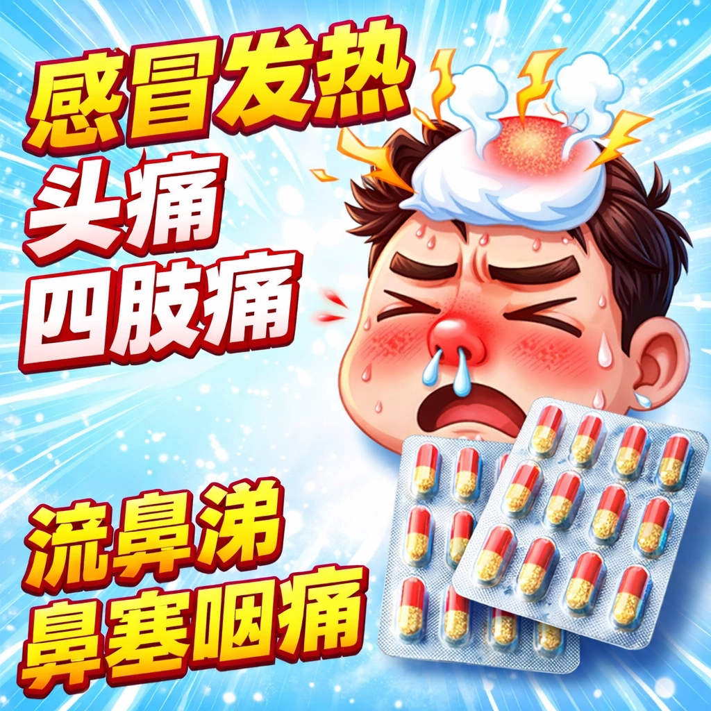 老牌子感冒通小蓝片氨咖黄敏片病毒感冒发热头痛鼻塞流涕药正品药