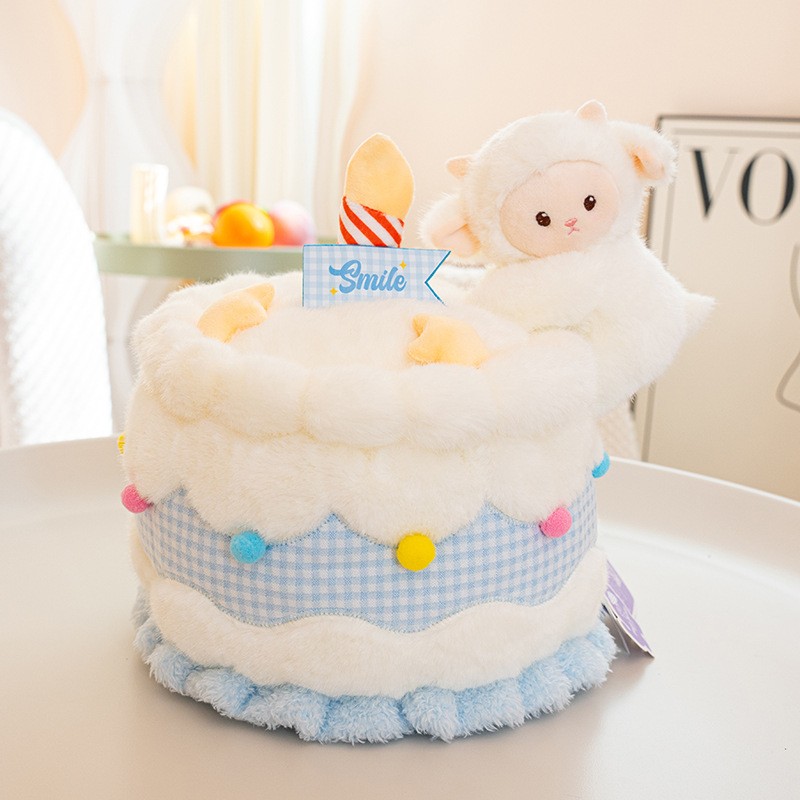 超萌小羊咩咩生日蛋糕毛绒公仔
