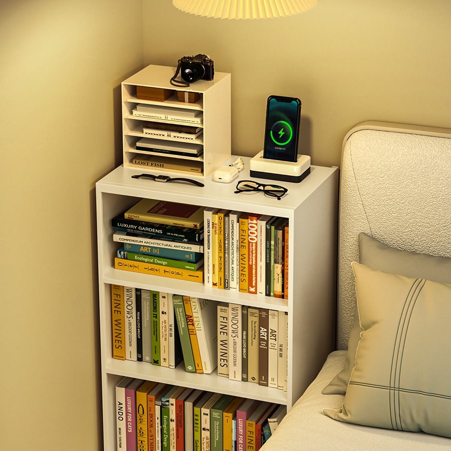 钢制床头书柜客厅阳台多层落地置物架儿童绘本架卧室铁艺家用书架