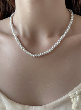 韩版小众简约设计项链女ins不掉色百搭时尚锁骨链配饰品